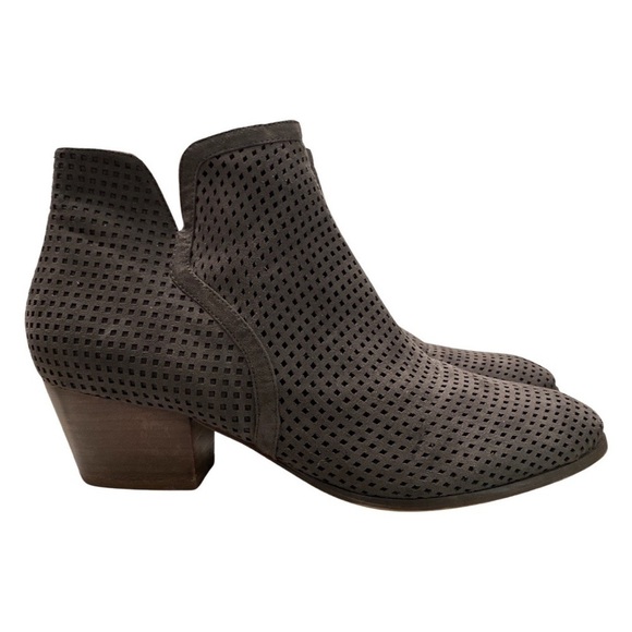 Franco Sarto Charcoal Stack Wood Heel Booties Size 10 - Picture 1 of 7